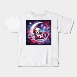 Beagle Dog On The Moon Christmas Kids T-Shirt